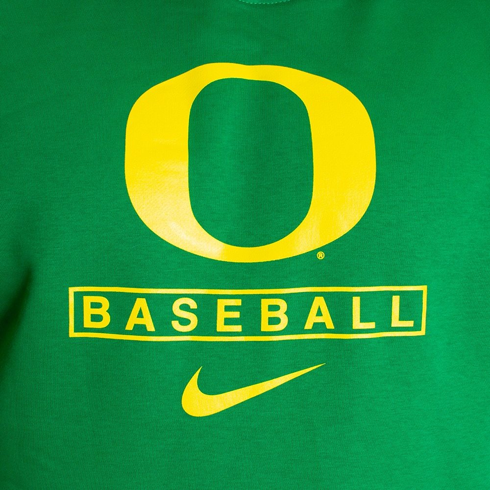 Classic Oregon O, Nike, Green, Hoodie, Cotton Blend, Men, Baseball, Pullover, Sweatshirt, 817410
